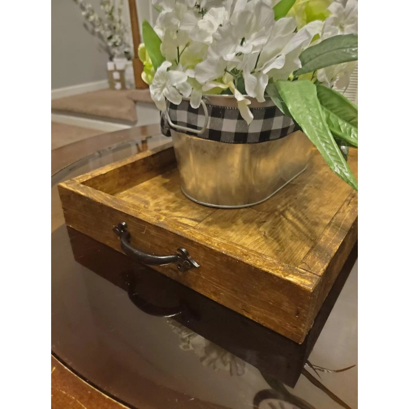 Undisclosed Ottoman Tray Rustic Farmhouse Serving Tray With Handles Decor