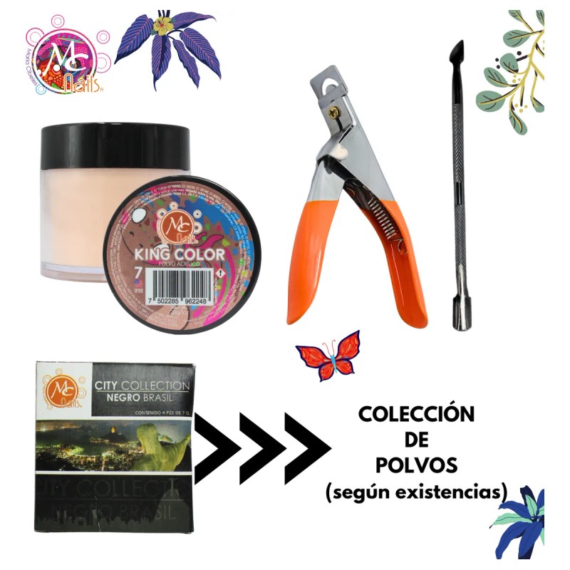 Mc Nails Master Kit 32 Pzs Mochila, Uas Acrlicas, Monmero