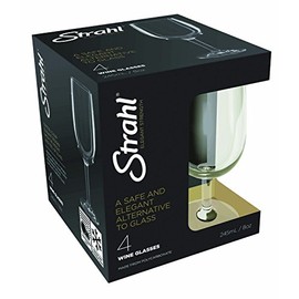 Strahl Unbreakable Wine Glass Goblet, Design Shatterproof Polycarbonate Stemware Clear Glassware Glasses, Heavy Duty Premium Restaurant Grade for Beverages, Gin Cocktail, 8 Ounces, 406801, Set of 4