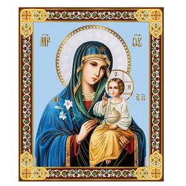 Needzo Madonna and Child in Blue Virgin Mary Eternal Bloom With Christ 4 3/4 Inch, Religious Gift For Woman Man, With Stand