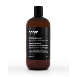 noryn - Crema Corporal para Hombre de Rápida Absorción 480 ml - Hidratación Profunda Sin Sensación Grasosa - Mandarina y Bergamota