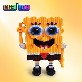 Cubi Cartoon Series Bob (2156 PCS) and Patrick (1860 PCS) Micro 3D Building Block Model:_Patrick