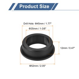 uxcell 1Pcs Rubber Grommets 45mm Drill Hole, 35mm ID Hole Top Hat Grommet Black Silicone Rubber Hole Plug Gasket for Wiring, Automotive
