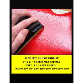 Fuji Star 250 Sheet Wet & Dry Silicone Carbide Sand Paper 5 Pack Combo! (9 x 11 INCHES) Pick 5 Grits 400, 500, 600, 800, 1000, 1200, 1500, 2000, 2500, 3000