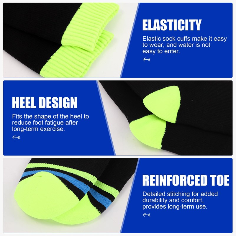 BBXWANG Unisex Waterproof Socks, Green / Black