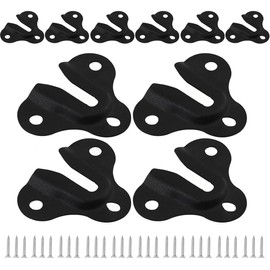 ZAAWUUT Heavy Duty Keyhole Hangers, Picture Frame Buckle, Hanger Bracket, Cup, Keys, Coat, Wooden Board, Wall Mount, Keyhole Hanging Plate, Pack of 10 (Matte Black)
