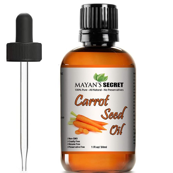Mayan's Secret Carrot Seed Oil Pure Steam Distilled Regenerate Skin tissue