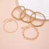 Gold Bracelet Stack Paperclip Bracelet Gold Beaded Bracelets Pearl Stackable