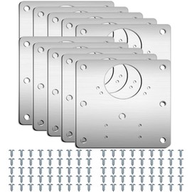 10 Pcs Hinge Repair Plate, Stainless Steel Hinge Repair Brackets with Holes, Kitchen Cupboards Cabinets Doors Hinge Repair Kit with 90 Pcs Customized Screws