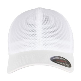 Flexfit Unisex 360 OMNIMESH Cap Baseballkappe, White, S/M
