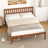 Giantex Queen Wood Platform Bed Frame with Headboard, Mid Century