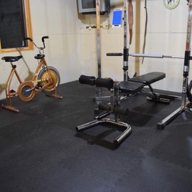 Greatmats Home Gym Pebble Mat 2x2 ft 10 mm, 25 Pack (Black)