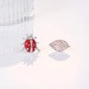 Ladybug Stud Earrings 925 Sterling Silver Leaf Stud Earrings for