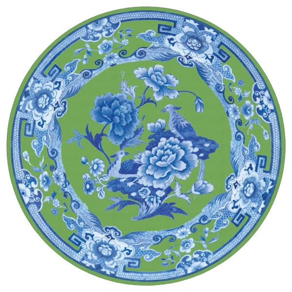 Caspari Green And Blue Plate Die-Cut Placemats - 1 Each