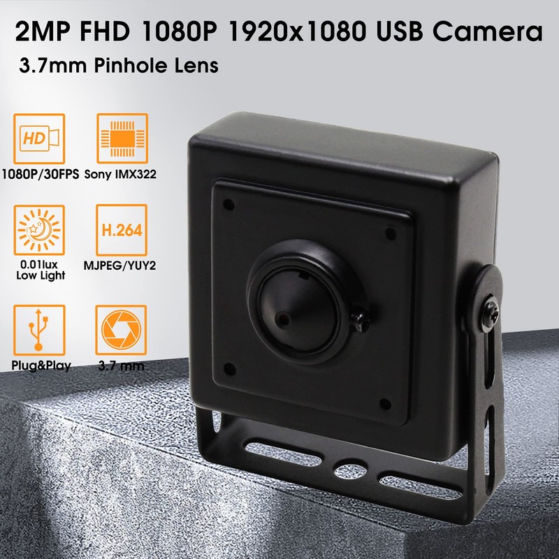 Svpro USB Camera with Holder, 1080P HD Webcam Camera Pinhole