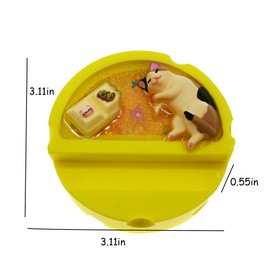 Funny Round Phone Stand,Cute Phone Stand for Desk,Resin Yellow Cheese Base Cell Phone Holder,Cute Cat Animal Desktop Accessories with All Mobile Phones