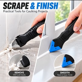9-in-1 Caulking Tool Kit for Sealant Finishing – Multi-Shape Scrapers and Remover Tool for Home Improvement