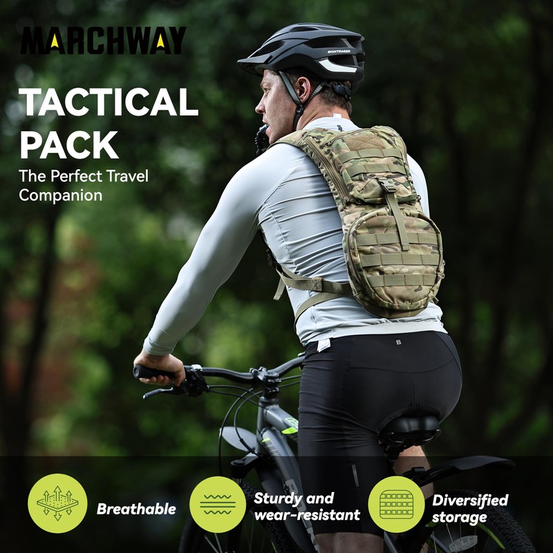 MARCHWAY Tactical Molle Hydration Pack Backpack with 3L TPU Water