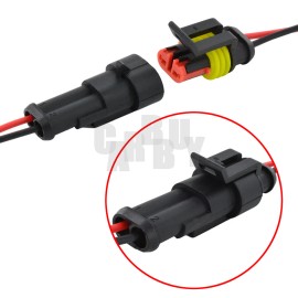 carbbuy 20X Car Waterproof Electrical Wire Cable Connector Male Female 2Pin Way Plug Kit