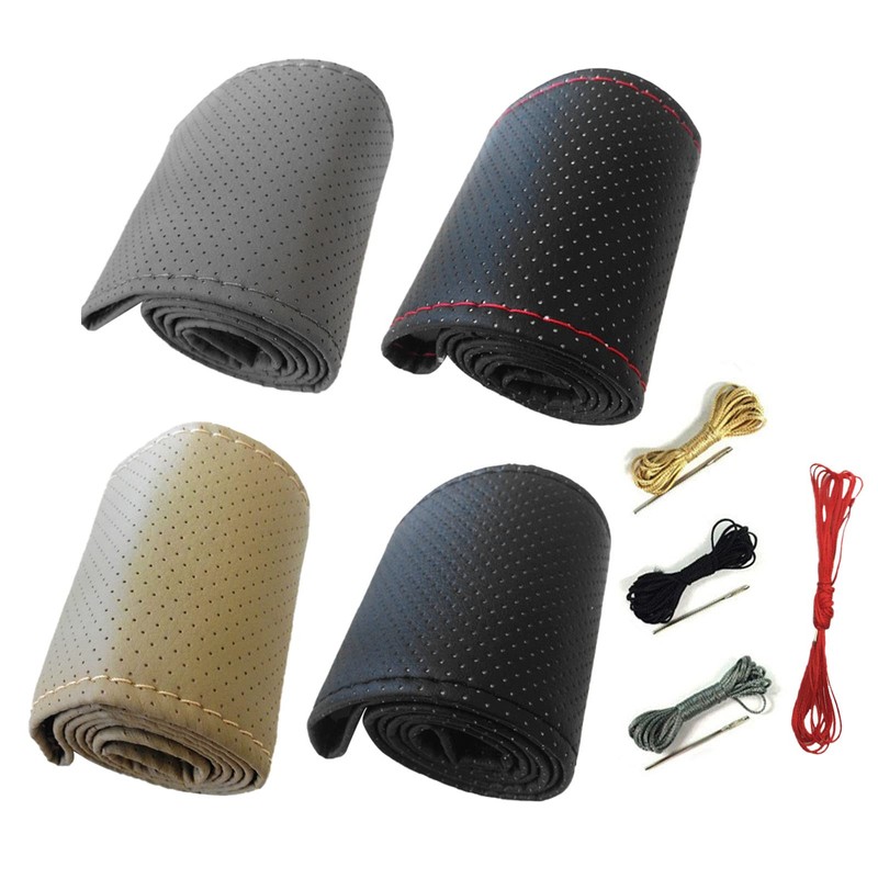 Leather Car Steering Wheel Cover, Universal Car Steering Wheel Cover,