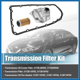 A ABSOPRO 1 Set Transmission Filter Oil Pan Gasket Kit for Nissan Rogue NV200 Juke for Nissan 31728-1XF02 31726-28X0A 31397-1XF0C Transmission Valve Pan Gasket Oil Strainer Item Replacement
