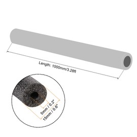 TA-VIGOR 2Pcs Foam Tube, 5mm ID Pipe Insulation Foam Tube, 15mm OD Freeze Protection Cover, 100cm Length Hollow Pipe Cover for Protecting Pipes and Heat Preservation, Black