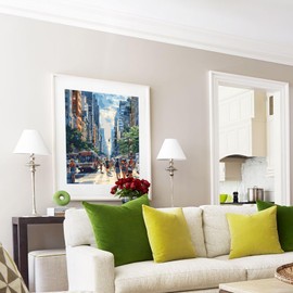 shinefly Paint by Numbers Kit Acrylic Easy Paint by Numbers for Adults Beginner Gift Home Wall Decor 16" W x 20" L, Urban Commute