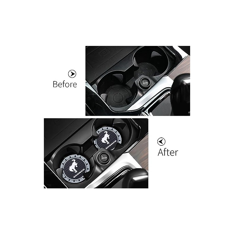 Silicone Cup Holder Coaster for Ford Bronco - 2 Pack
