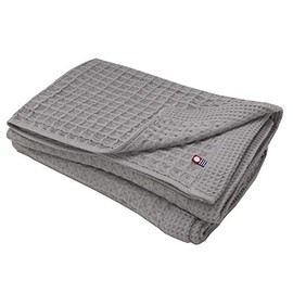 Imabari Towel Set of 2 Bath Towels, Waffle Weave, Light Gray, 23.6 x 49.2 inches (60 x 125 cm)