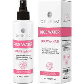 Rice Water Spray for Hair - With Rosemary, Biotin and Castor Oil - Tonic for Women and Men with Thinning Hair - Fermented Thickening Treatment to Fight Hair Fall - Daily Strengthening Leave In Formula
