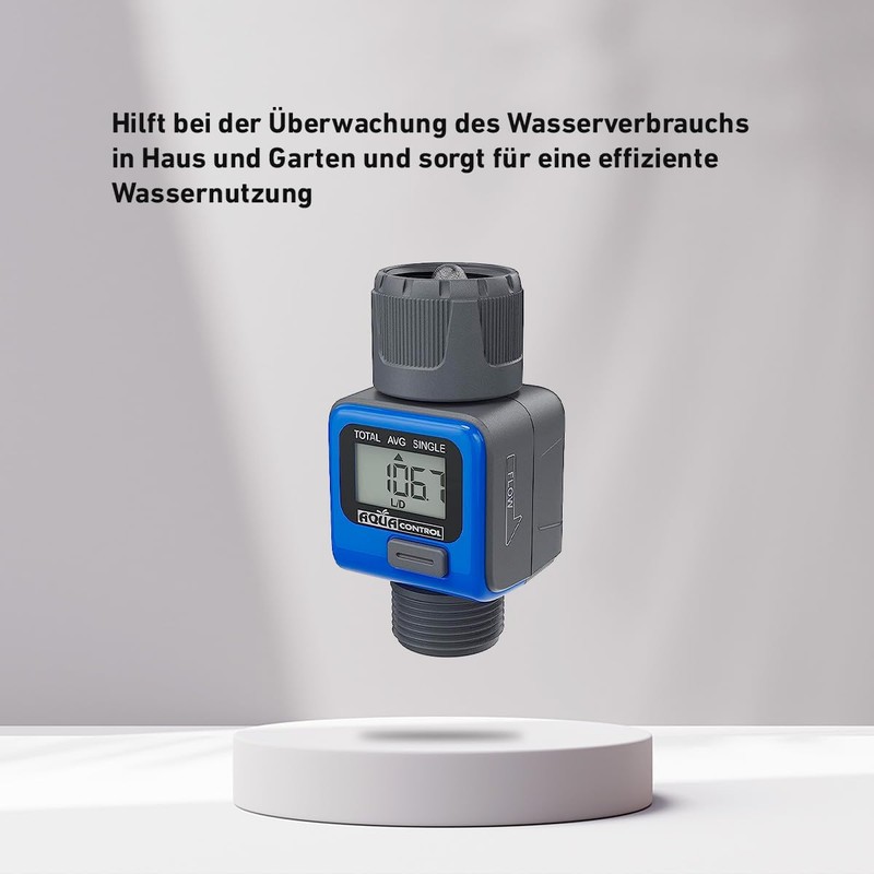 Digital Faucet or Hose Flow Meter 3/4" Thread Measures Your