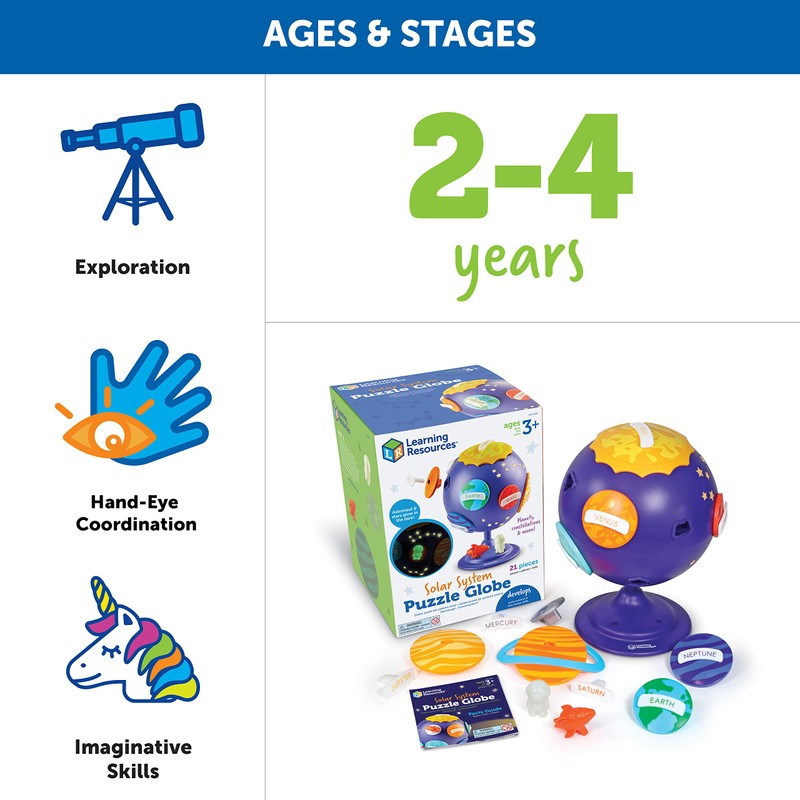 Learning Resources Solar System Puzzle Globe Space Toys for Toddlers,
