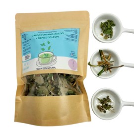 Té Cardo Mariano, Boldo, Diente de Leon, Té Herbal Infusion, Tisana Artesanal 100% Natural