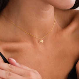 VRIUA Elephant Necklace for Women – 14K Gold Plated Dainty Gold Elephant Necklace for Women Minimalistic Trendy Jewelry