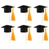 Gyufise 24Pcs 2024 Graduation Cap Cupcake Toppers with Gold Tassel