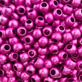 400 cuentas de acrílico metálico rosa mate de 10 mm con agujero europeo grande de 4,8 mm
