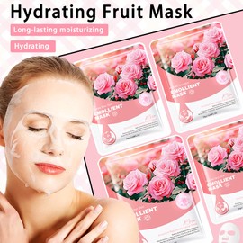 10PCS Plant Fruit Sheet Face Masks Set,Moisturizing Facial Sheet Masks,Hydrating Face Masks Sheet Masks Set,Non-greasy Overnight Face Sheet Masks Facemasks for Women and Men B