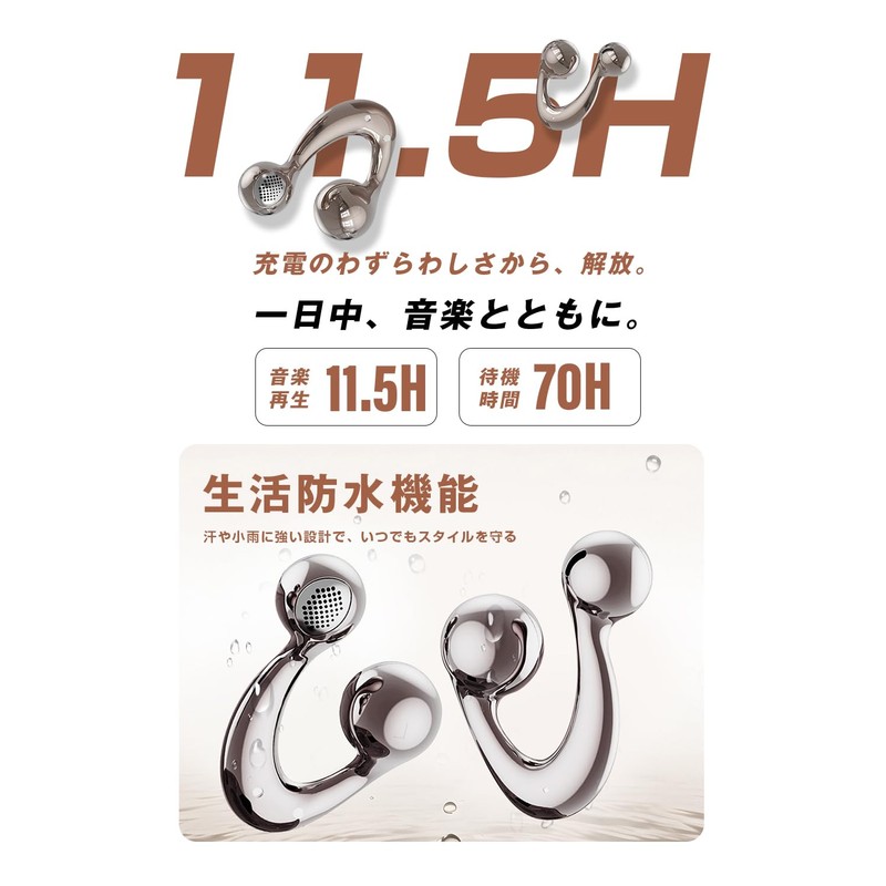 CHUDA Bluetooth Earbuds, Ear Cuffs, Bluetooth 6.1, Completely Wireless, Air