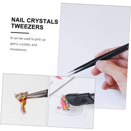 Gadpiparty 3Pcs Nail Rhinestone Tweezers Applicator Tool for DIY Nail Art Decoration Durable Picker for Home and Professional Use