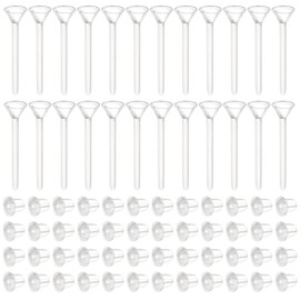 Mabor 200 Pairs Plastic Earrings Findings Set for Sensitive Ears, Invisible Clear Stud Earrings for Sports Work