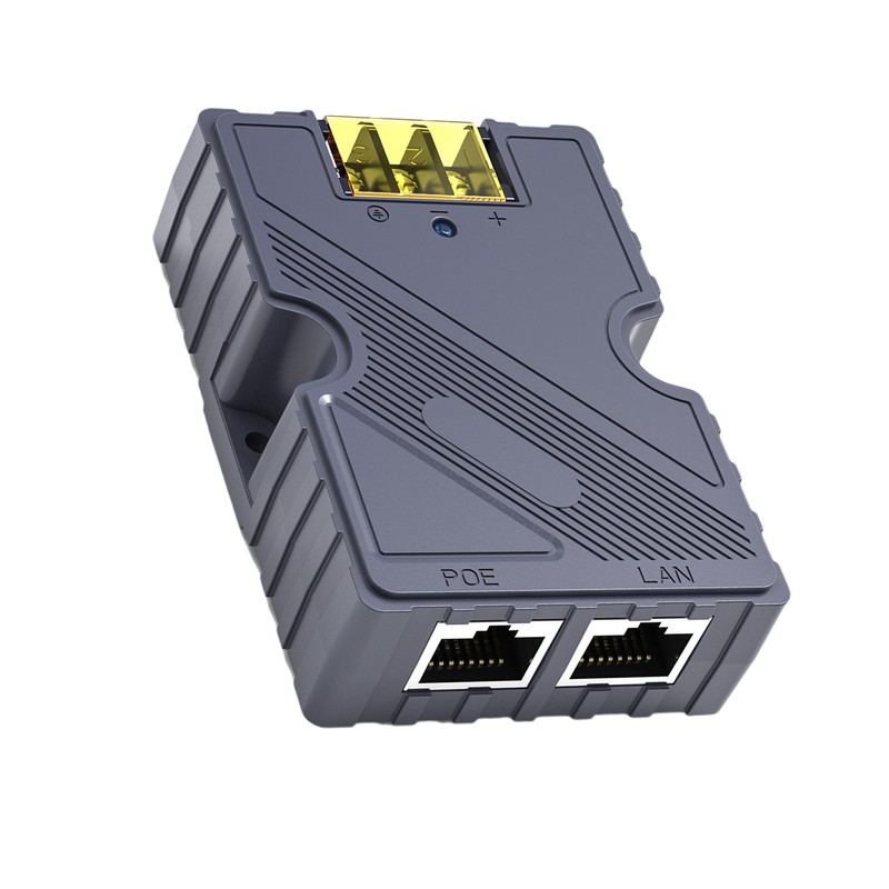 PoE Injector 48‑57V 3A GigE Passive ABS Surge ESD Protection