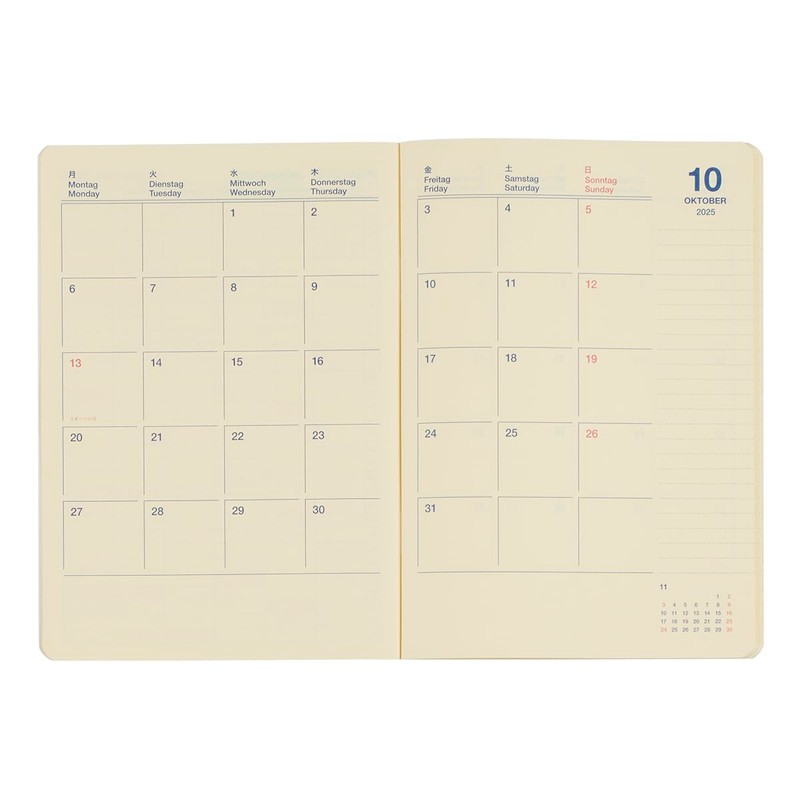 DELFONICS Notebook 2026 Edition/Starts October 2025, Rollbahn Note Diary Animal