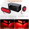 OGATOO Steel Trailer Light Boxes Housing Kit, Red Oval 6"