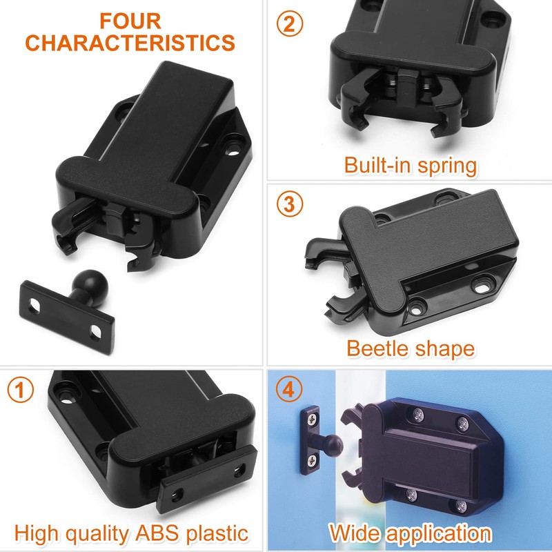 12 Pcs Touch Release Catch Latch Cupboard, Push to Open