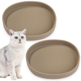 BNOSDM Silicone Cat Bowl 2 Pcs Non-Slip Cat Dishes for Dry Food and Wet Food Shallow Relief Whisker Fatigue Pet Bowls Plates Set for Kittens, Small Cats and Dogs