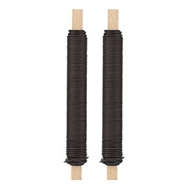Winding Wire Sets, Binding Wire Wound on Wood, Craft Wire, Rustproof Sizes/Material, Plant Wire, Flower Wrapping Wire, Floristry, Floral Wire (2, Brown Painted 0.65 mm/38 m)