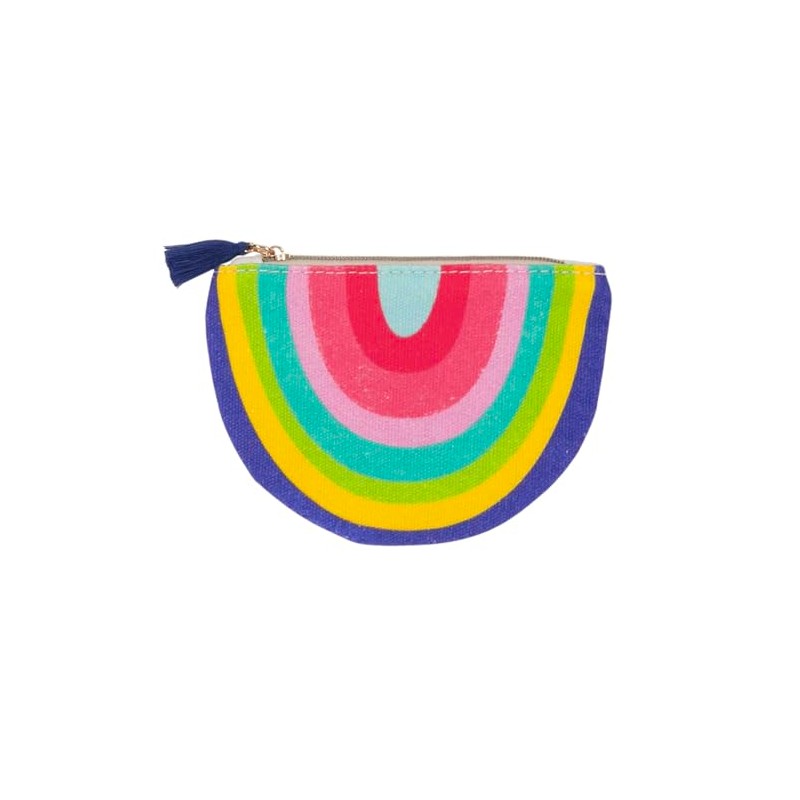 Draeger Paris Rainbow 100% Cotton Zip Wallet with Pom Pom