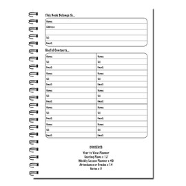 Cherry 2024-2025 Teacher's Planner | A5 Spiral Bound | Weekly Lesson Plans, Attendance, Grades & More | 120 Pages | Durable & Practicle Design | Apple Cover