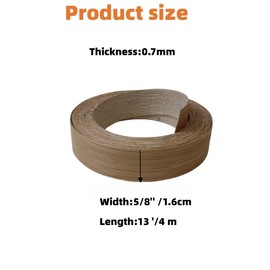 ebpsneer White Oak Wood Veneer Edge Banding Roll,5/8 inch X 13 ft Iron-On Pre-Glued Edging Tape with Hot Melt Adhesive,Ideal for Plywood, Furniture, Drawers, Shelves Renovation