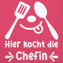 Shirtracer - Children's Apron for Boys and Girls - Cooking Apron - Hier kocht die Chefin [German Language], 1 Pink